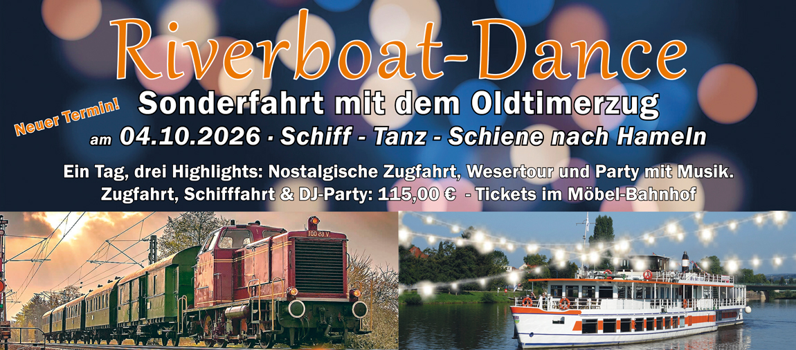 Oldtimerzug zum Riverboat Dance – Tagesausflug ab Bielefeld